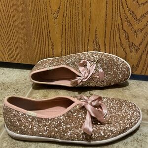 Kate Spade X Keds Women’s Rosegold Glittery Sparkly Fashion Sneakers Sz-8.5